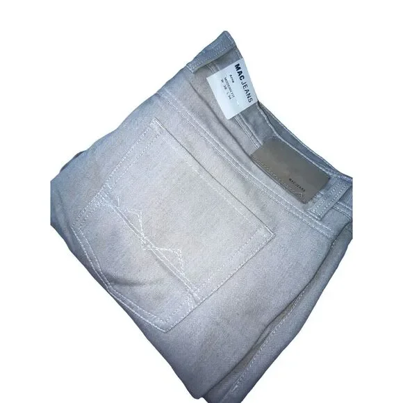 MAC Jeans Arne Modern Straight Mid-Rise Stretch Tan Denim Mens 40x30 MSRP $175 - Picture 3 of 14